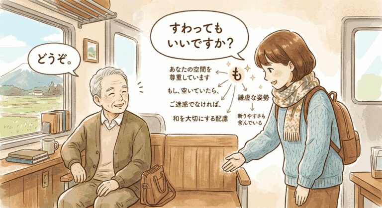 Blog「すわってもいいですか？」の「も」